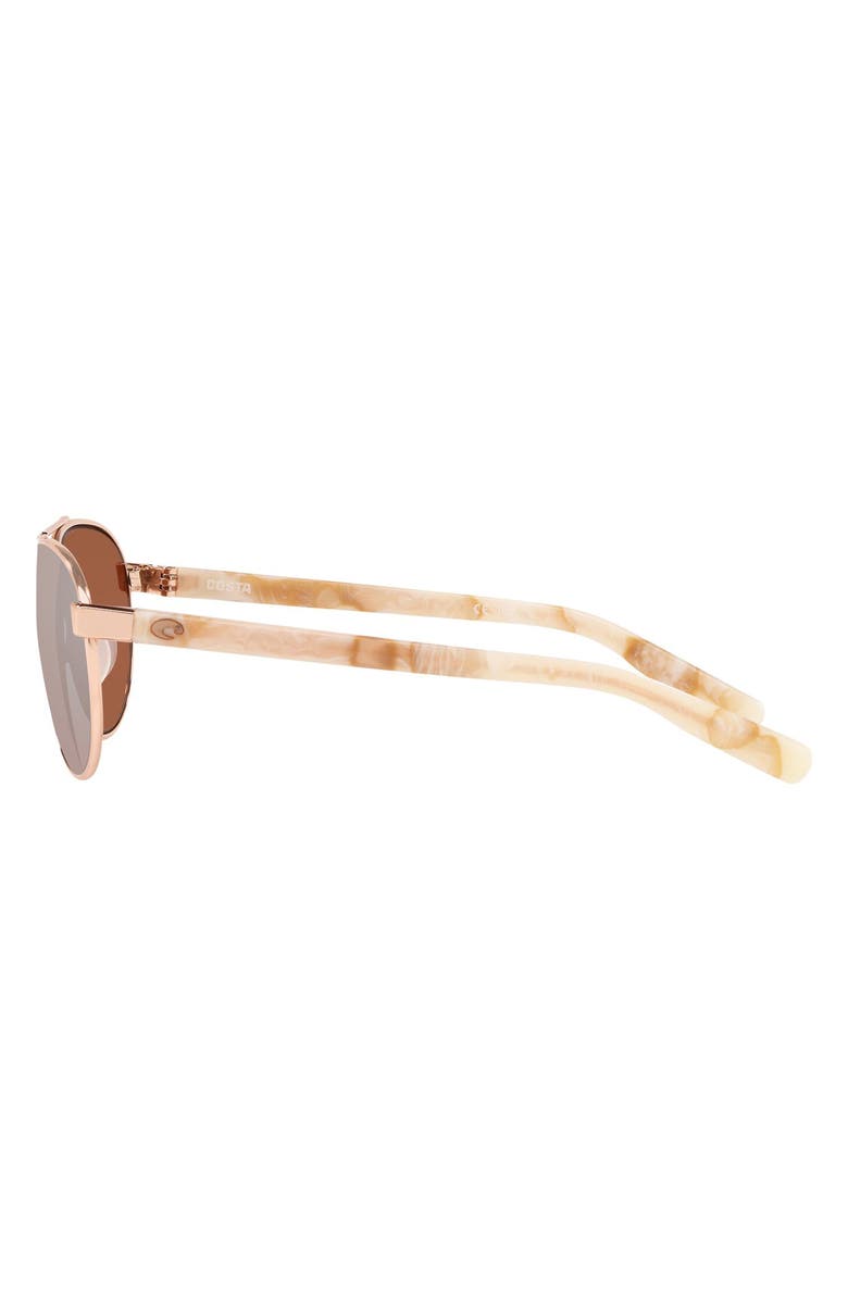 Costa Del Mar 57mm Fernandina Polarized Sunglasses, Alternate, color, Rose Gold / Copper Silver 580P