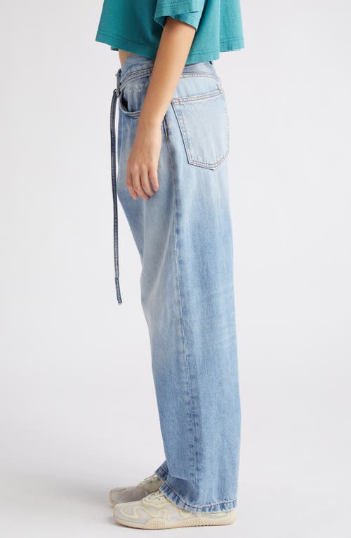 Acne Studios 1991 Toj Distressed High Waist Loose Fit Jeans In Blue