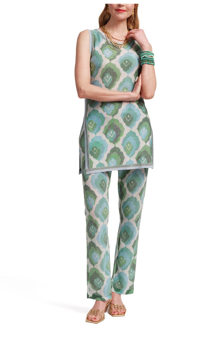 Frances Valentine Robbie Pant Graphic Leaf, Alternate, color, Blue/Green/Multi