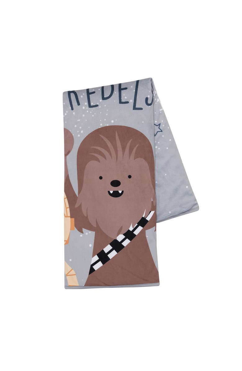 Lambs & Ivy Star Wars Rebels R2D2/C-3PO/Chewbacca Soft Faux Shearling Baby Blanket, Alternate, color, Gray