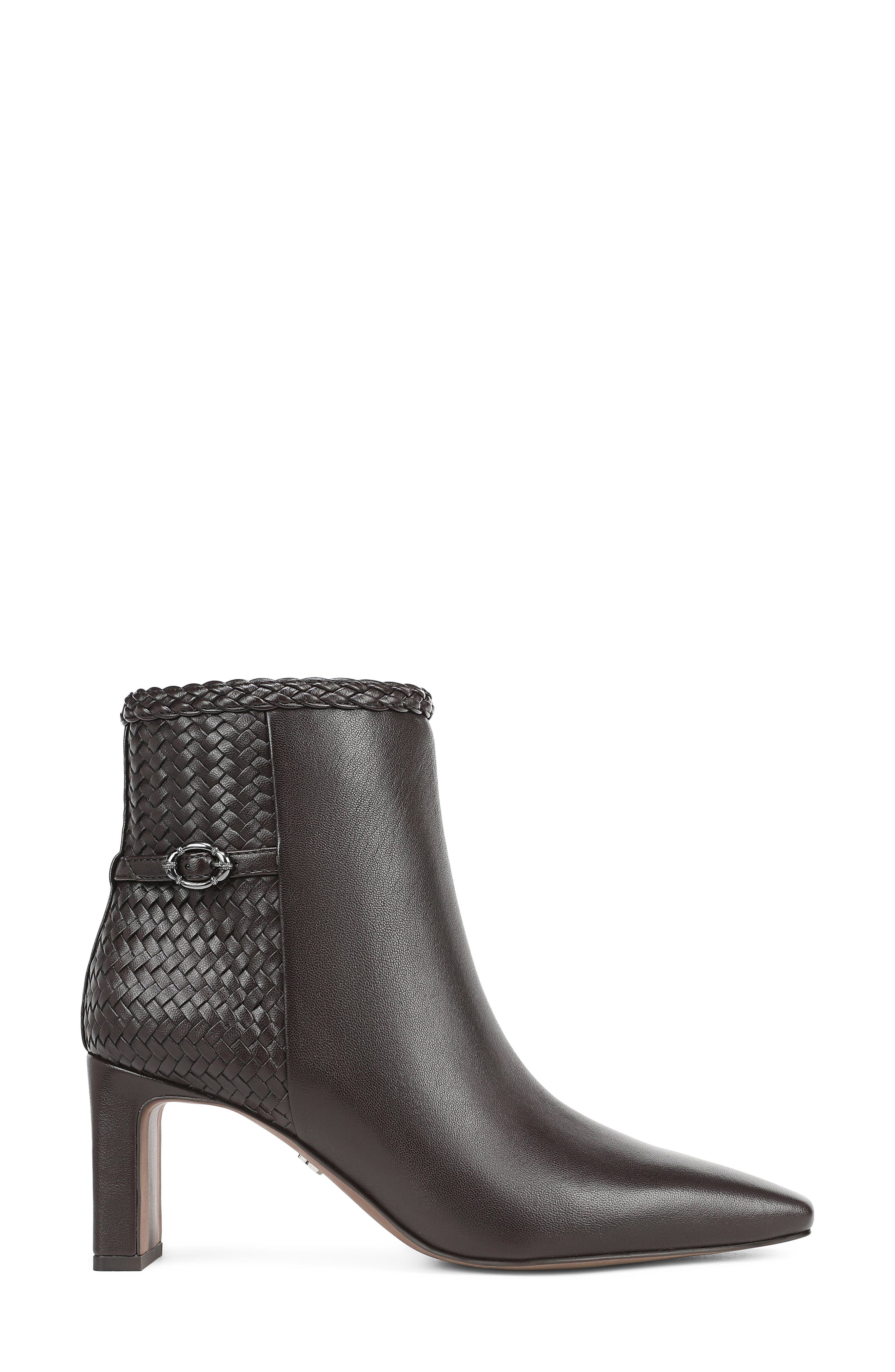 Saige Weave Leather Bootie, Alternate, color, CAFE NOIR
