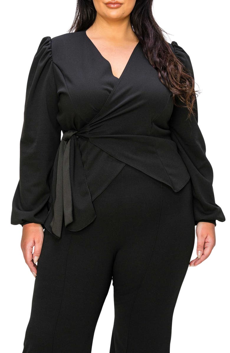 L I V D Yelena Wrap Top, Main, color, Black
