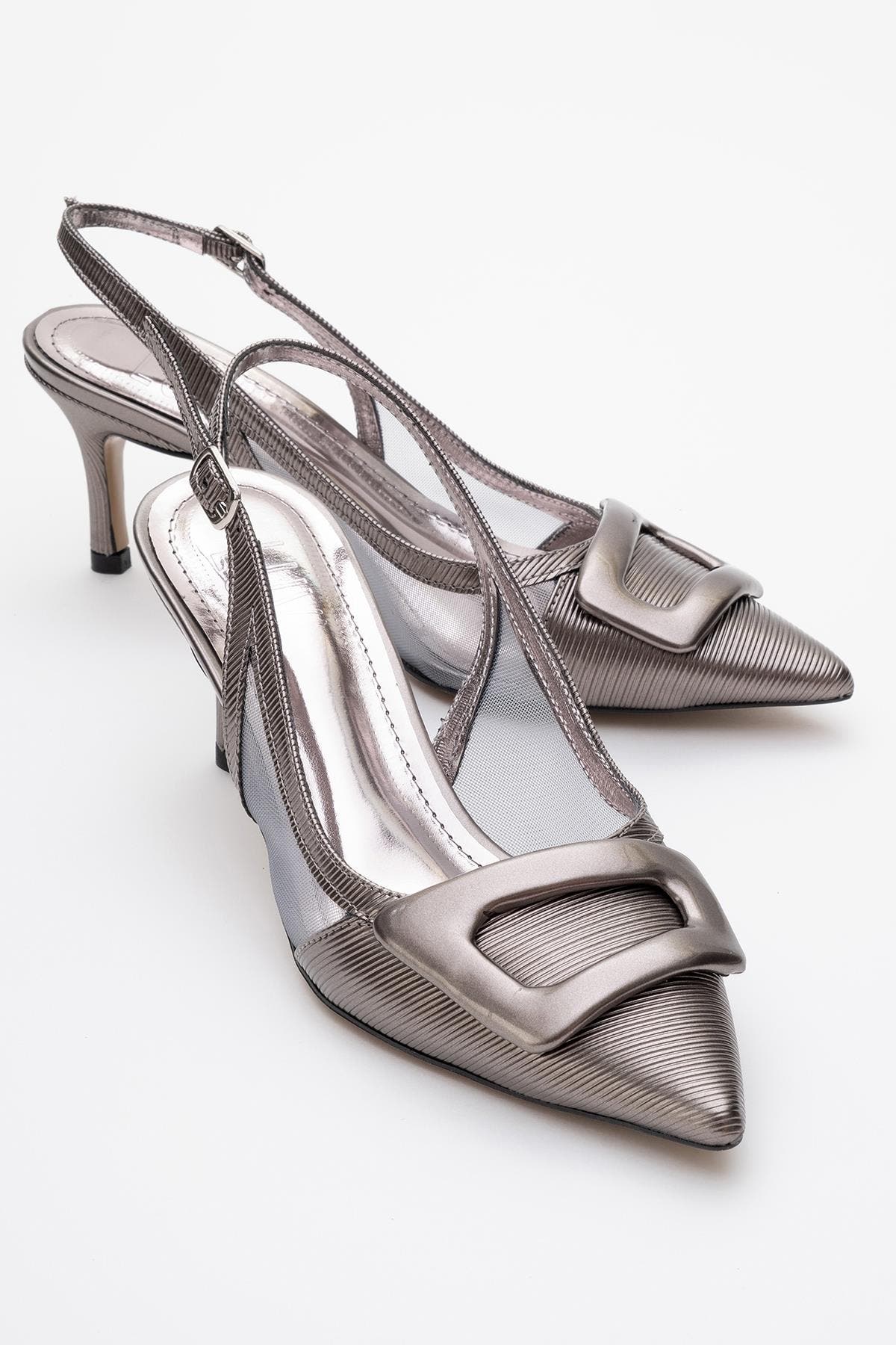 Prologue Shoes Foley Pointed Toe Slingback Stiletto Pump, Alternate, color, Platinum