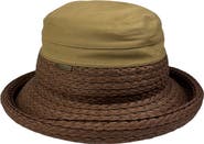 Nicole Miller Woven & Straw Rolled Bucket Hat