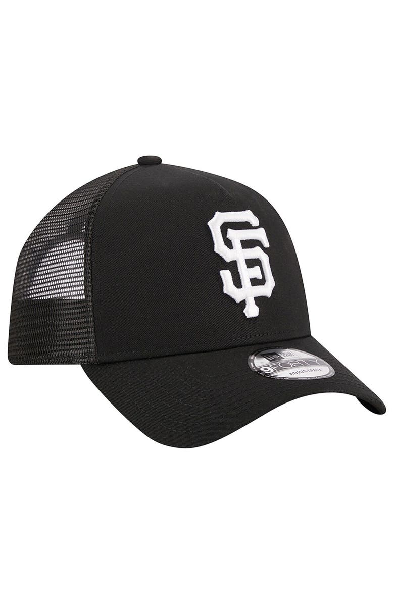 New Era Men's New Era Black San Francisco Giants A-Frame 9FORTY Trucker Adjustable Hat, Alternate, color, 