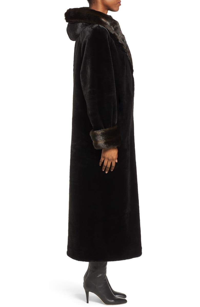 Gallery Hooded Full-Length Faux Fur Coat, Alternate, color, 