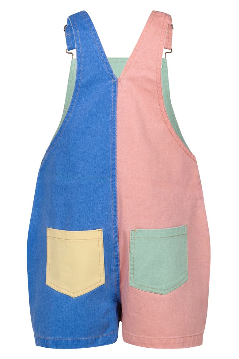 Kids' Atlas Colorblocked Denim Overalls, Alternate, color, SPLICE