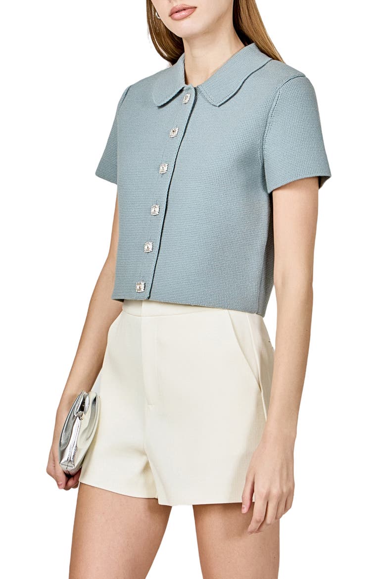 Jewel Buttoned Top, Alternate, color, DUSTY BLUE