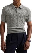 Polo Ralph Lauren Roving Cotton Cable Knit Polo Sweater