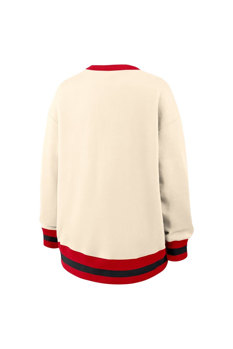 Women's Nike  Natural Georgia Bulldogs Oversized Legacy Arch Phoenix Sweatshirt, Alternate, color, Natural