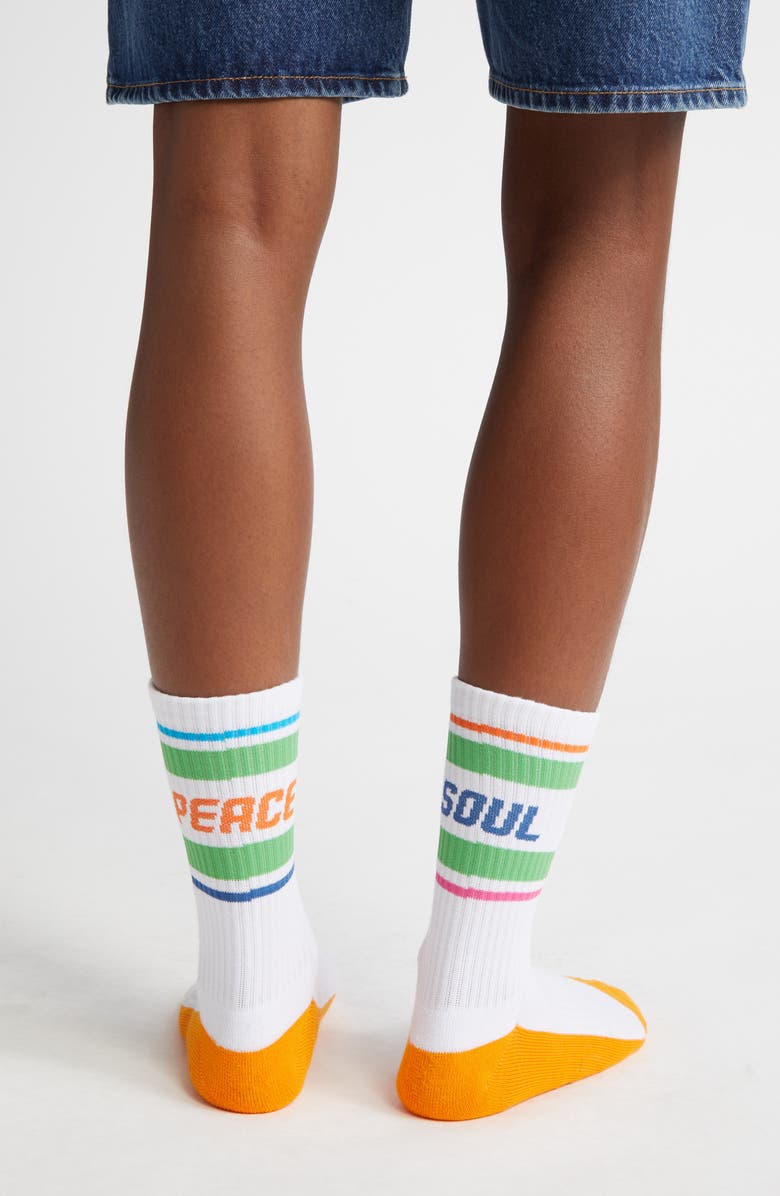 PEA N OLIVE Peace & Soul Crew Socks, Alternate, color, 