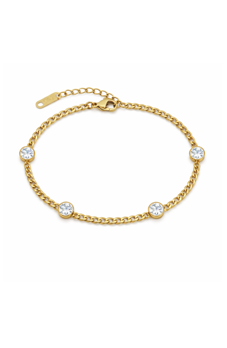 DLORIA Seraphina Bezel Link Bracelet, Main, color, Gold