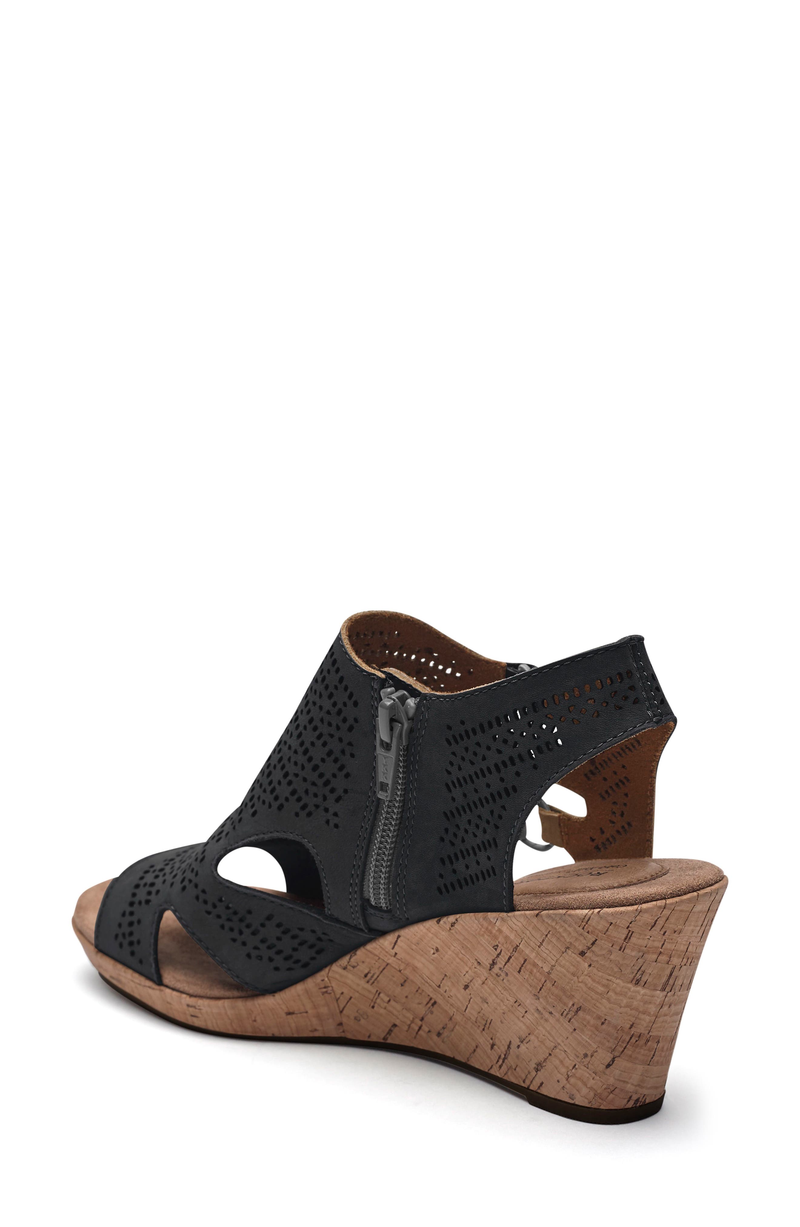 Rockport Cobb Hill Janna Perforated Wedge Sandal, Alternate, color, 