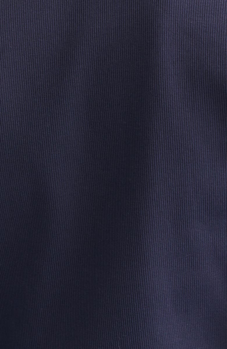 Cinq à Sept Skai Mixed Media Top, Alternate, color, Navy