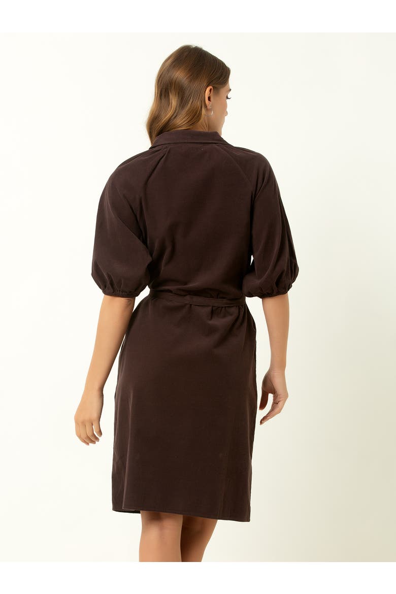 Corduroy Midi Shirtdress, Alternate, color, Chocolate