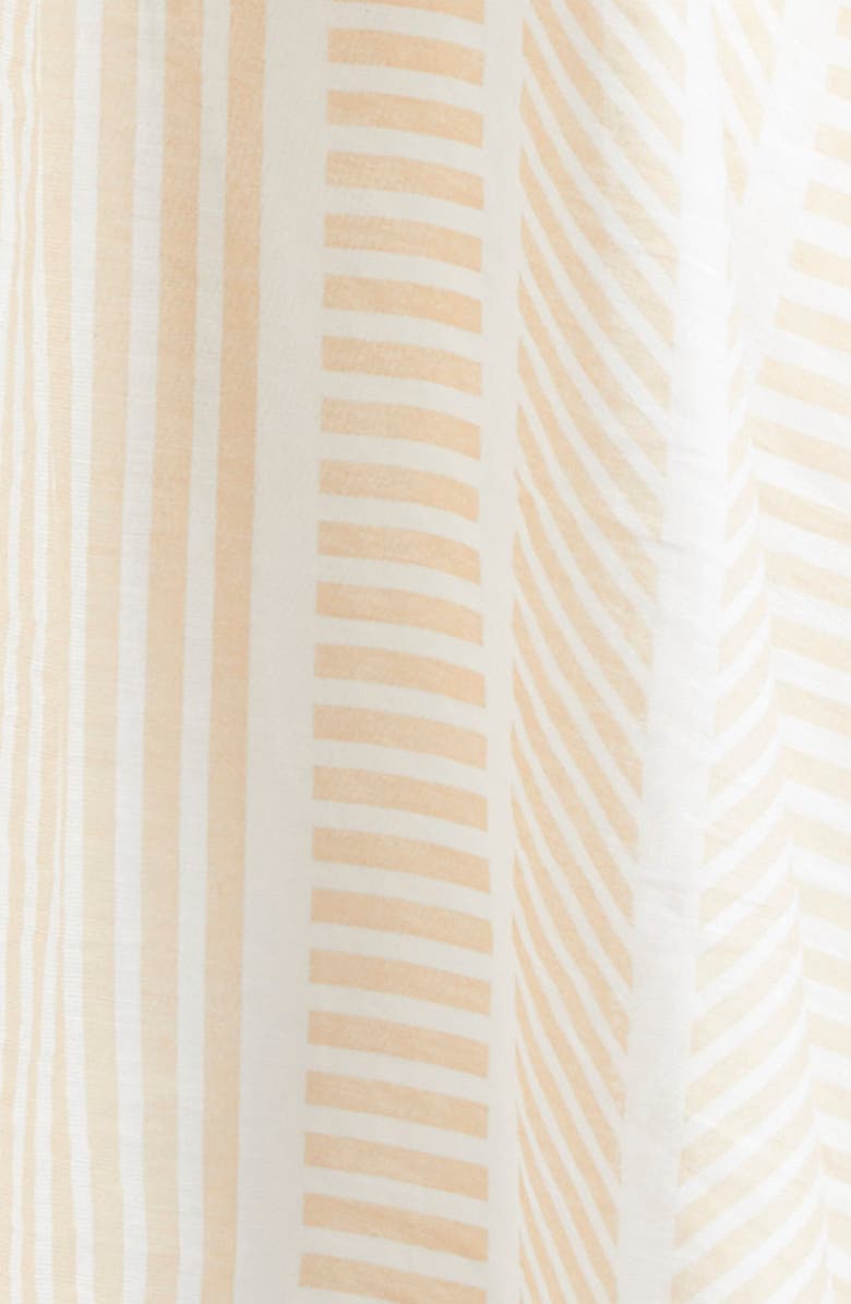 La Vie Style House Abstract Stripe Oversize Cotton Shirt, Alternate, color, Tan White