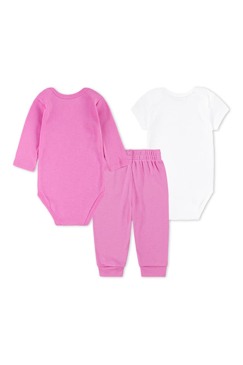 Solid 3-Piece Bodysuits & Joggers Set, Alternate, color, PLAYFUL PINK