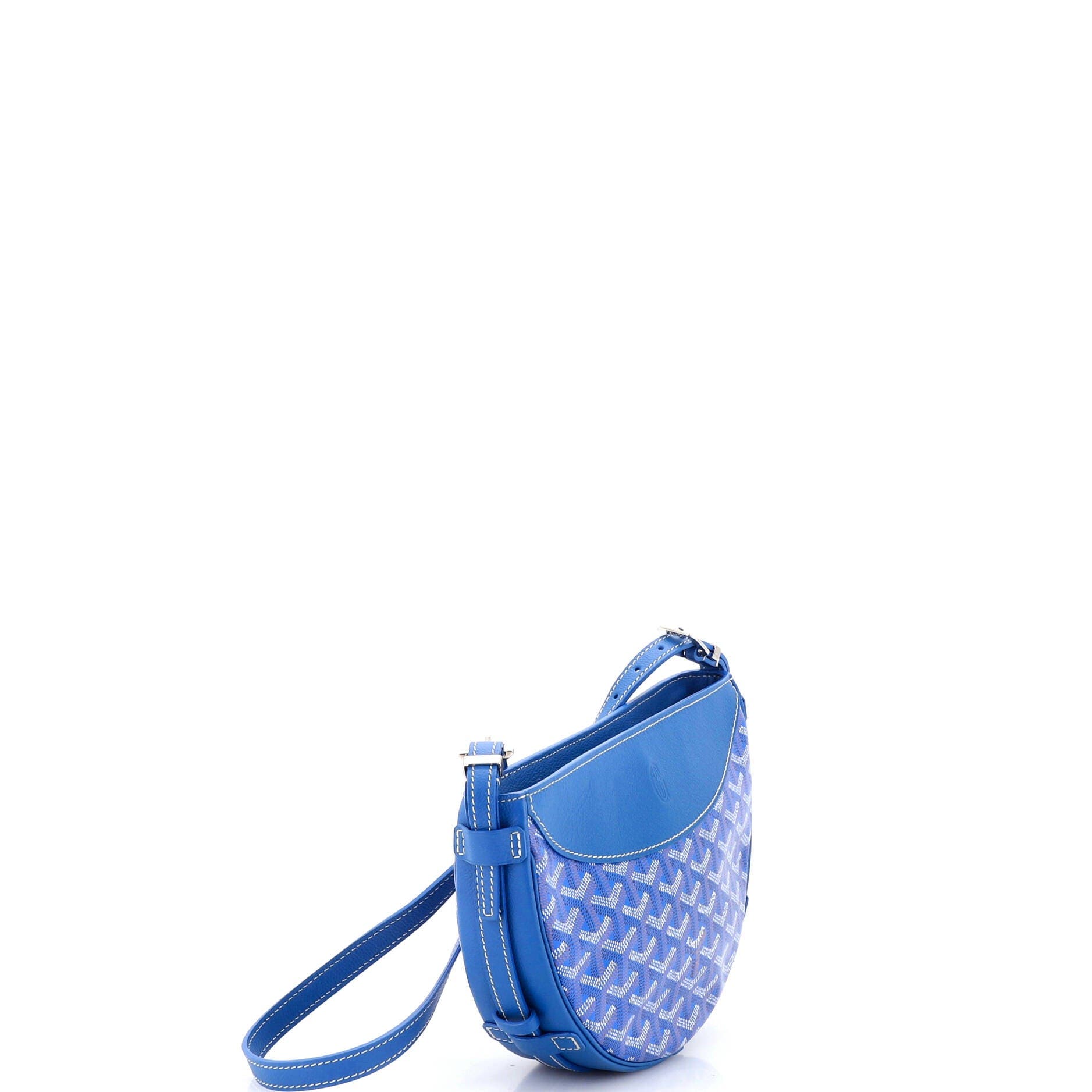 Pre-Owned Goyard Hirondelle Shoulder Bag Coated Canvas and Leather, Alternate, color, Blue