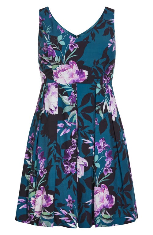 City Chic Ora Sleeveless Fit & Flare Minidress In Blue
