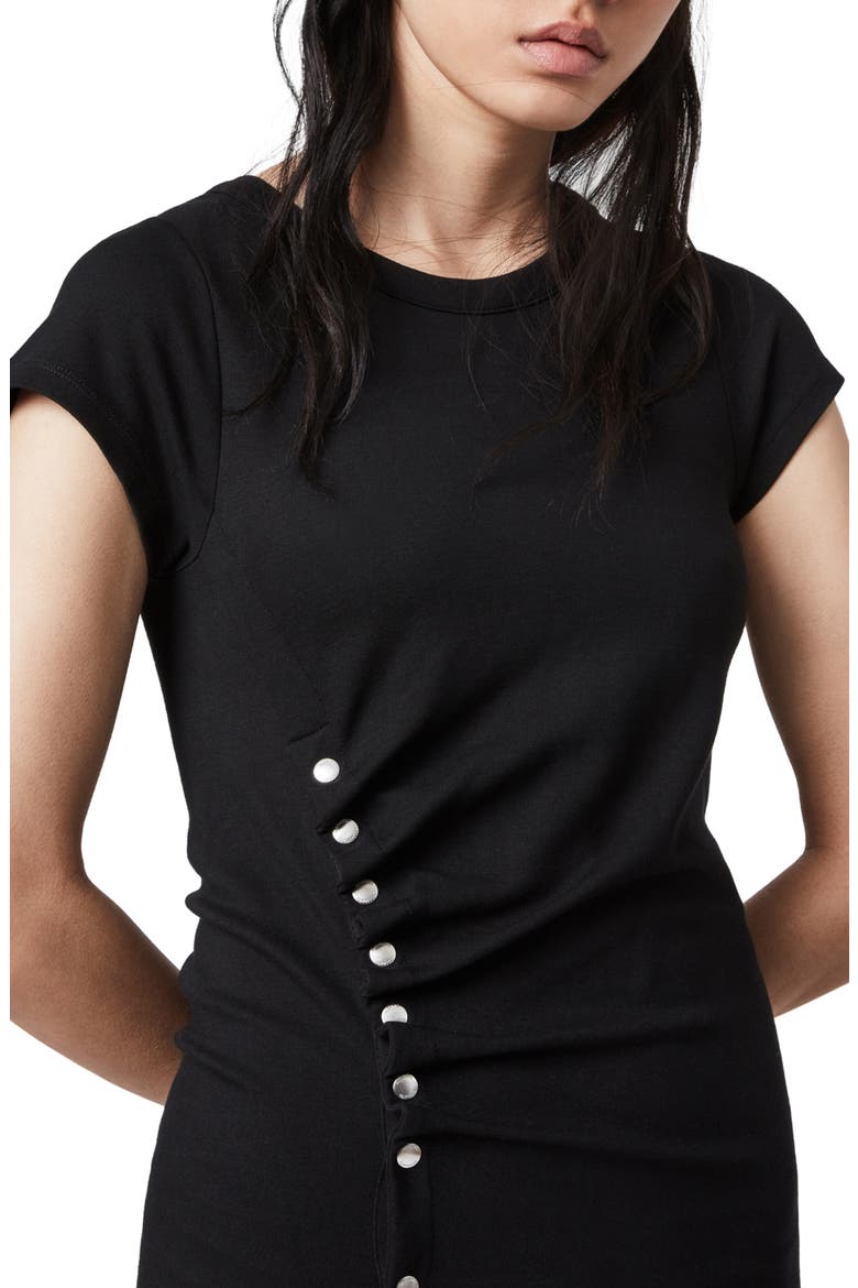 Hatti Midi T-Shirt Dress, Alternate, color, BLACK