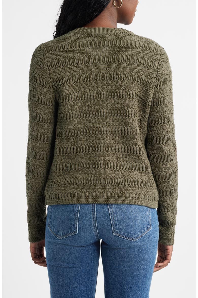 Textured Cotton Cardigan, Alternate, color, OLIVE SARMA