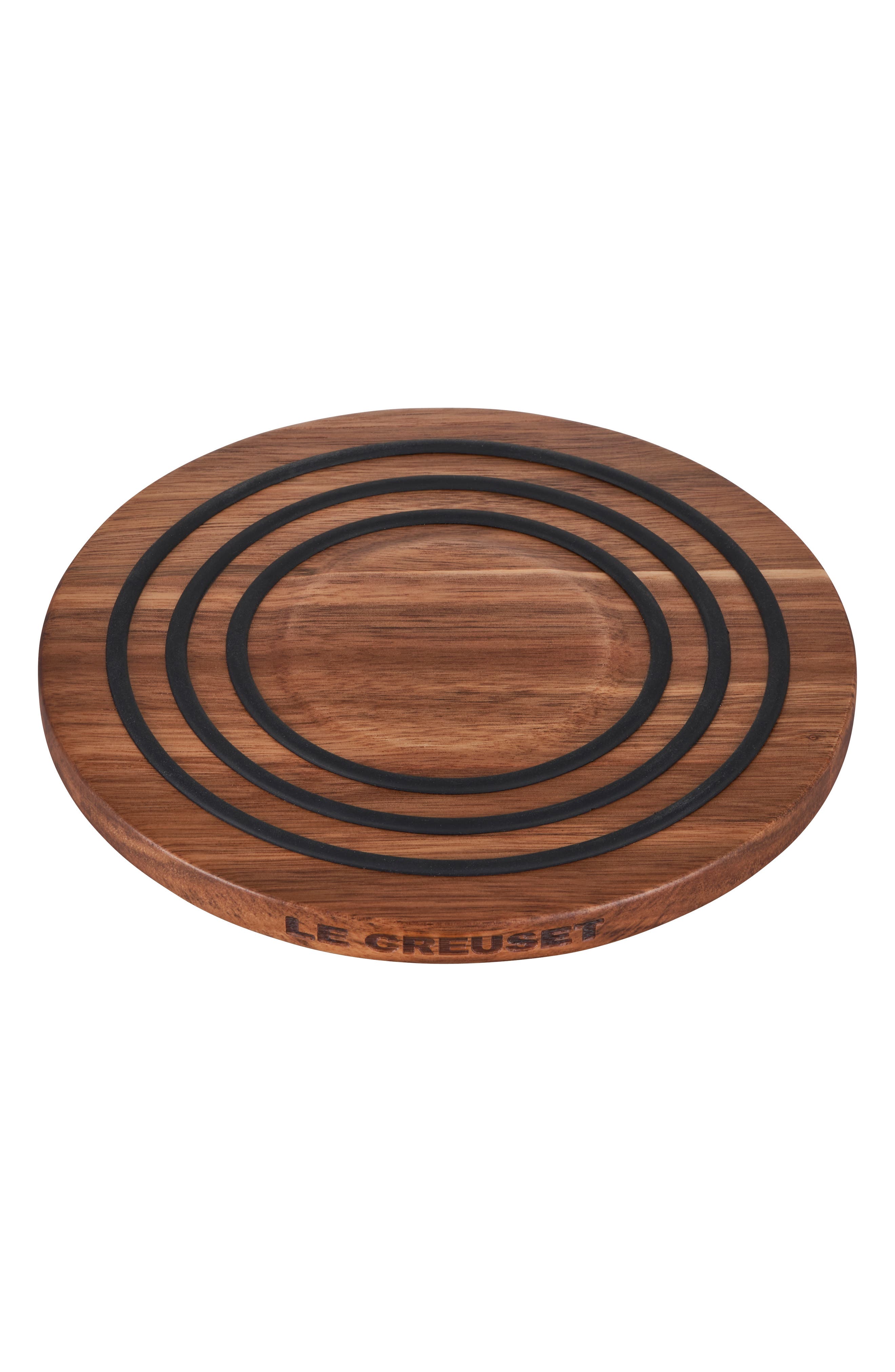 Le Creuset Magnetic Acacia Wood Trivet with Silicone Rings - Thumbnail 5