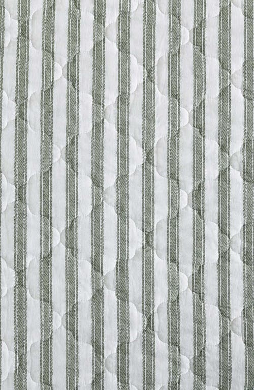 Stone Cottage Willow Way Ticking Stripe Quilt & Sham Set In Green