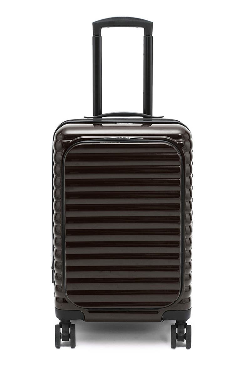 Accomplice 21-Inch Hardside Carry-On Spinner Suitcase, Main, color, GLOSSY CHOCOLATE