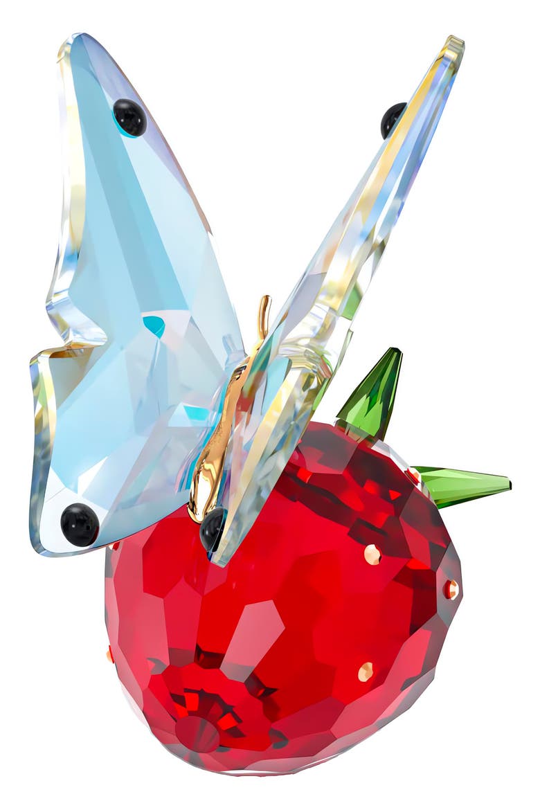 Idyllia Crystal Butterfly & Strawberry, Alternate, color, RED