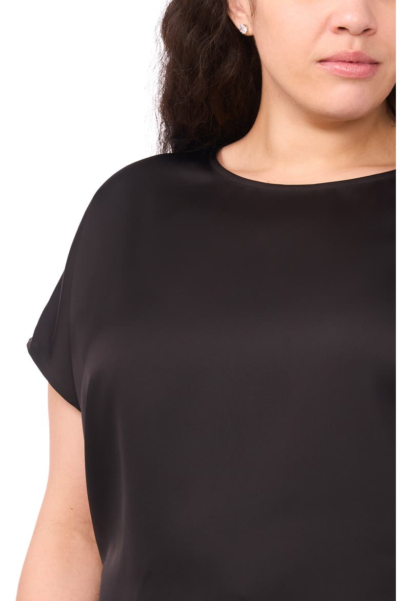 Dolman Sleeve Satin Top, Alternate, color, RICH BLACK 060