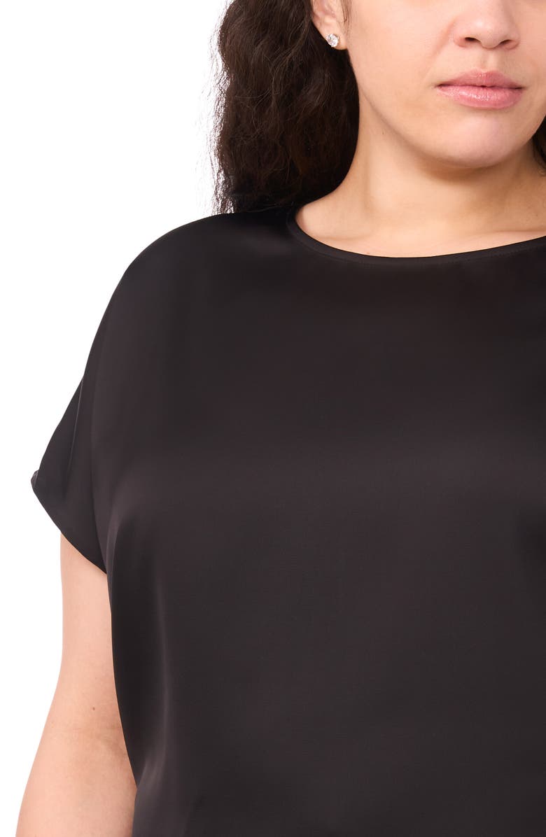 Halogen<sup>®</sup> Dolman Sleeve Satin Top, Alternate, color, Rich Black 060