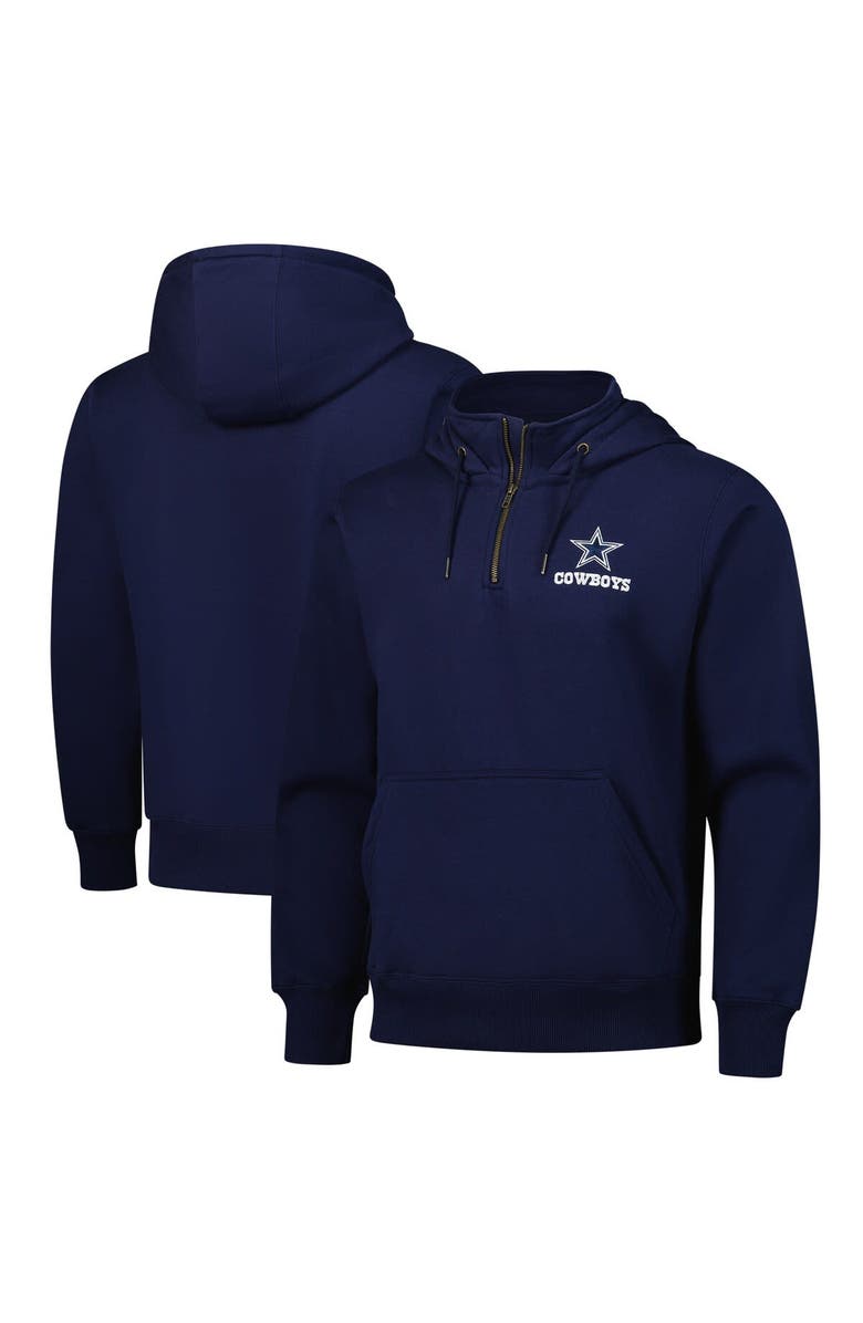 DUNBROOKE Unisex Dunbrooke  Navy Dallas Cowboys Defender Quarter-Zip Hoodie, Alternate, color, Navy