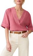 Faherty Dune Organic Cotton Gauze Popover Top