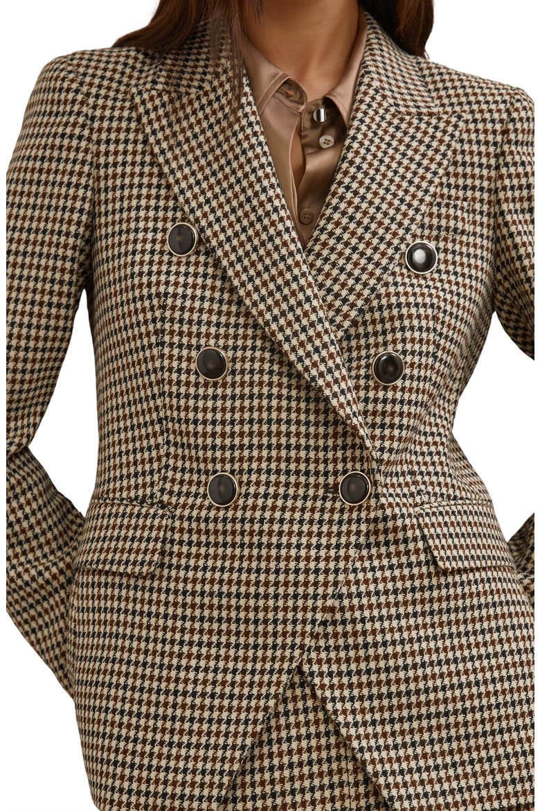 Hartley Houndstooth Double Breasted Blazer, Alternate, color, NEUTRAL CHECK
