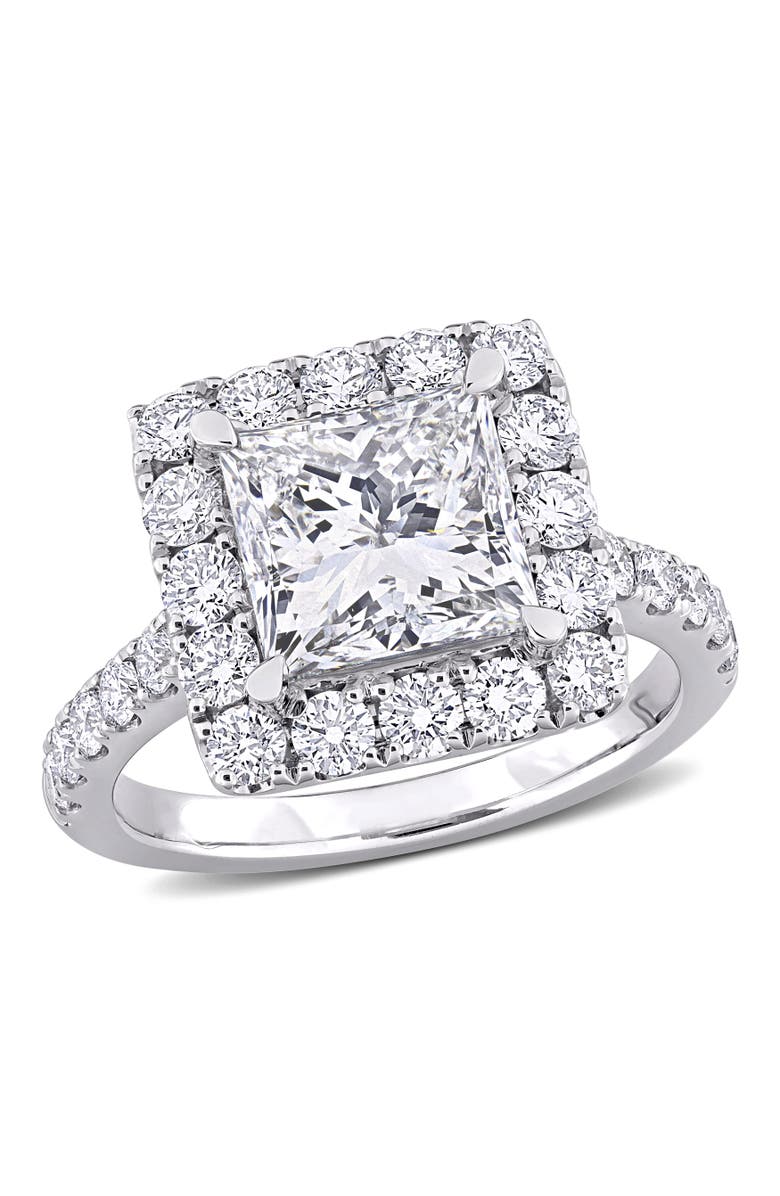 Julianna B. 4-1/3 CTW Lab-Grown Diamond Princess Halo Ring 14k, Main, color, White Gold