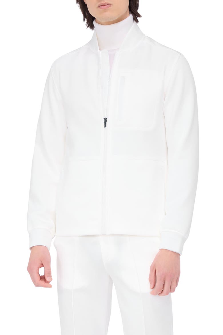 Knit Blouson Jacket, Main, color, CHALK