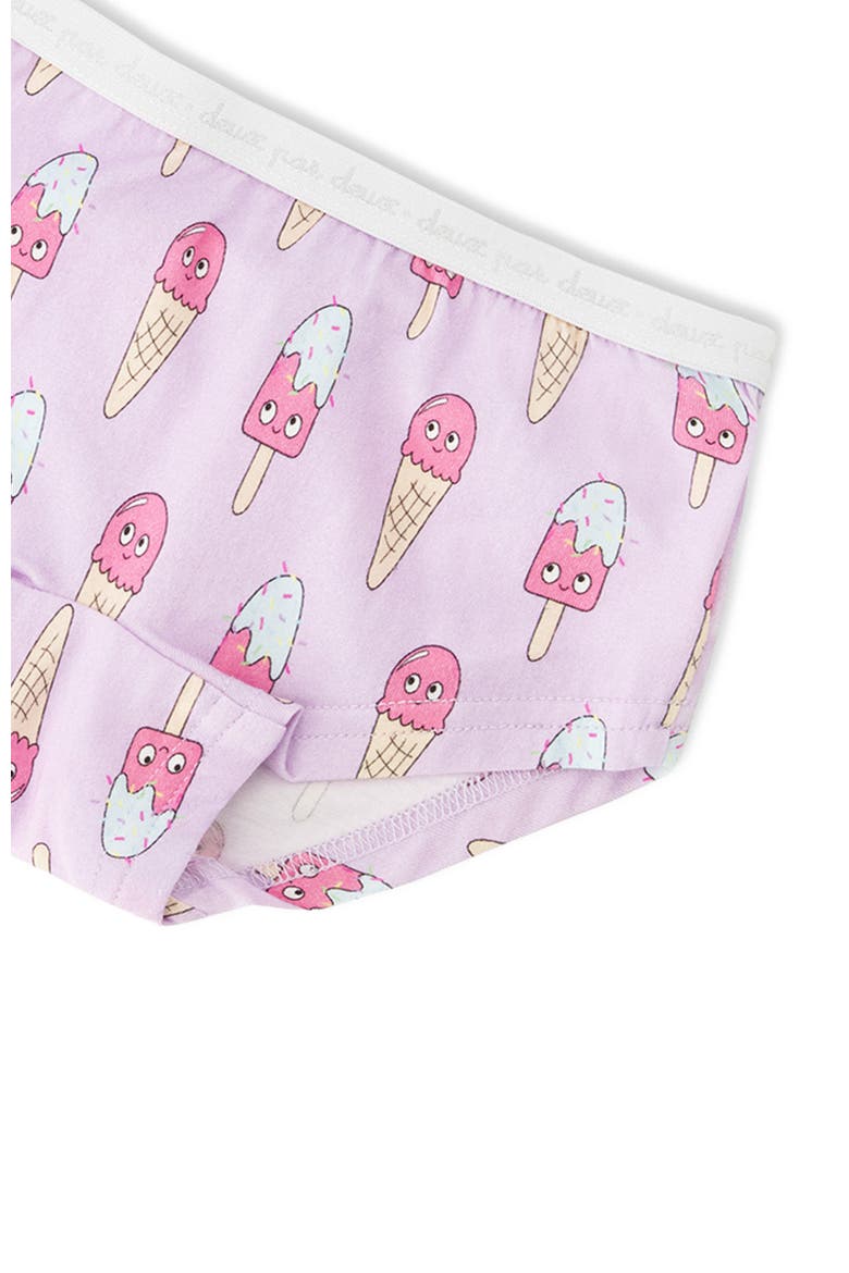 Organic Cotton Ice Creams Boyshort Panty, Alternate, color, Lilac Printed Ice Creams