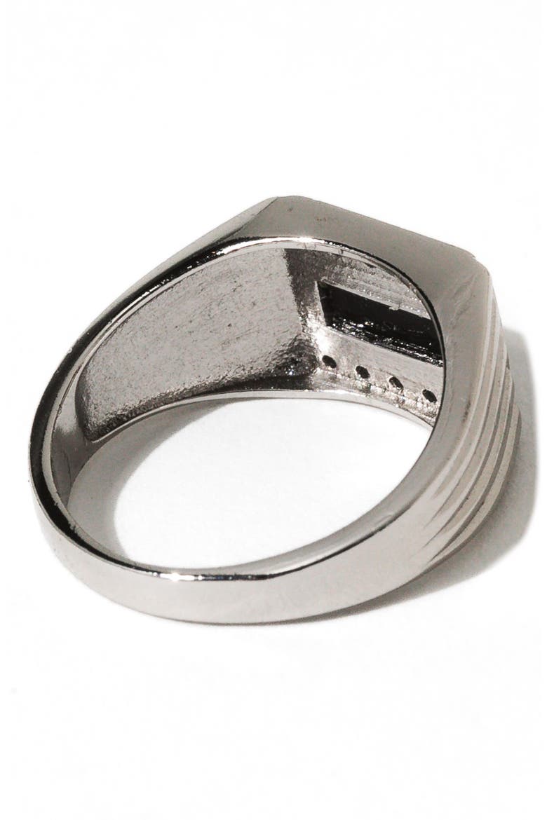 Levi Onyx Cocktail Ring, Alternate, color, SILVER