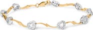 Haus of Brilliance 10k Two-Tone Gold 1/3 Cttw Diamond Pave Set Heart S-Link 7.25" Bracelet
