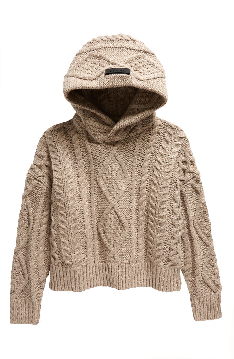 Fear of God Essentials Kids' Cable Knit Hoodie Sweater, Main, color, 
