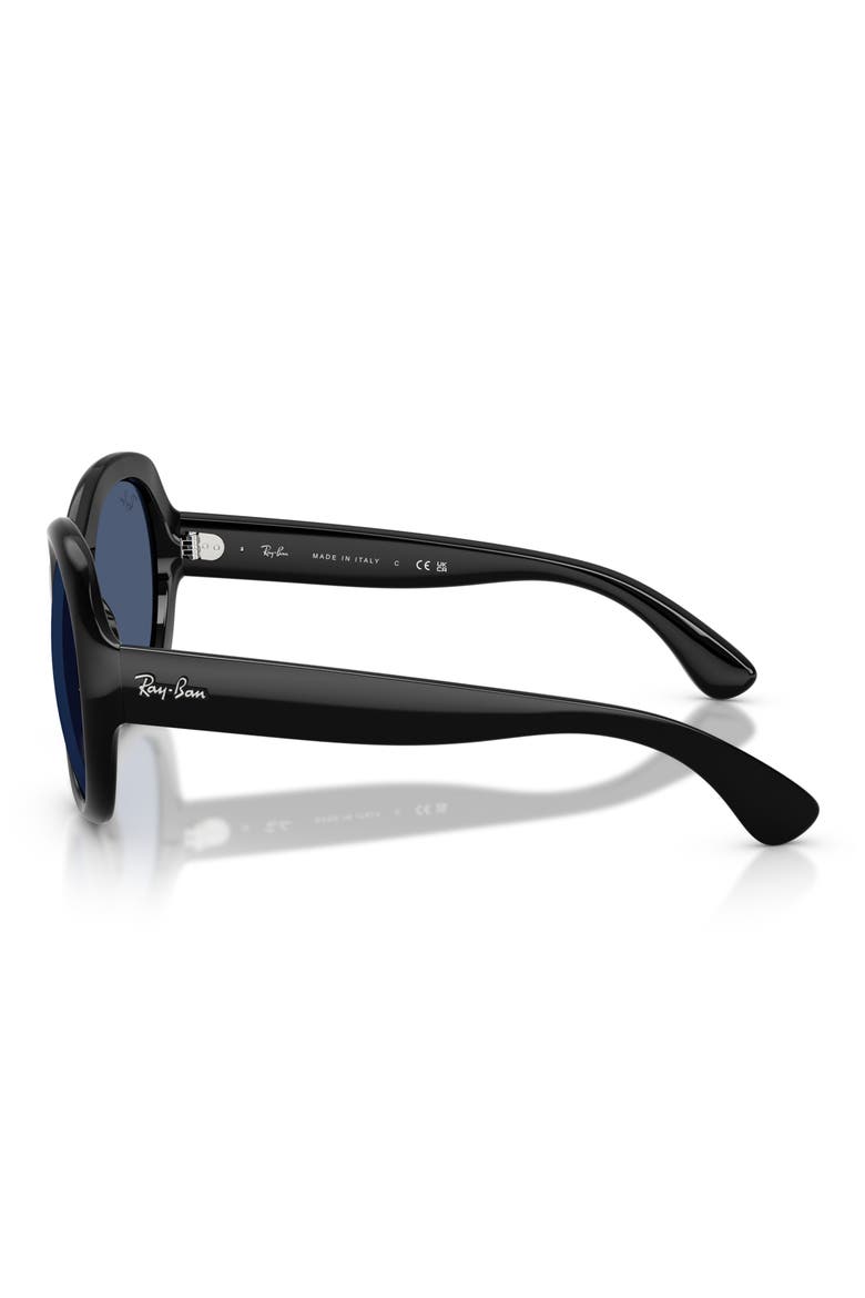 57mm Round Sunglasses, Alternate, color, BLACK
