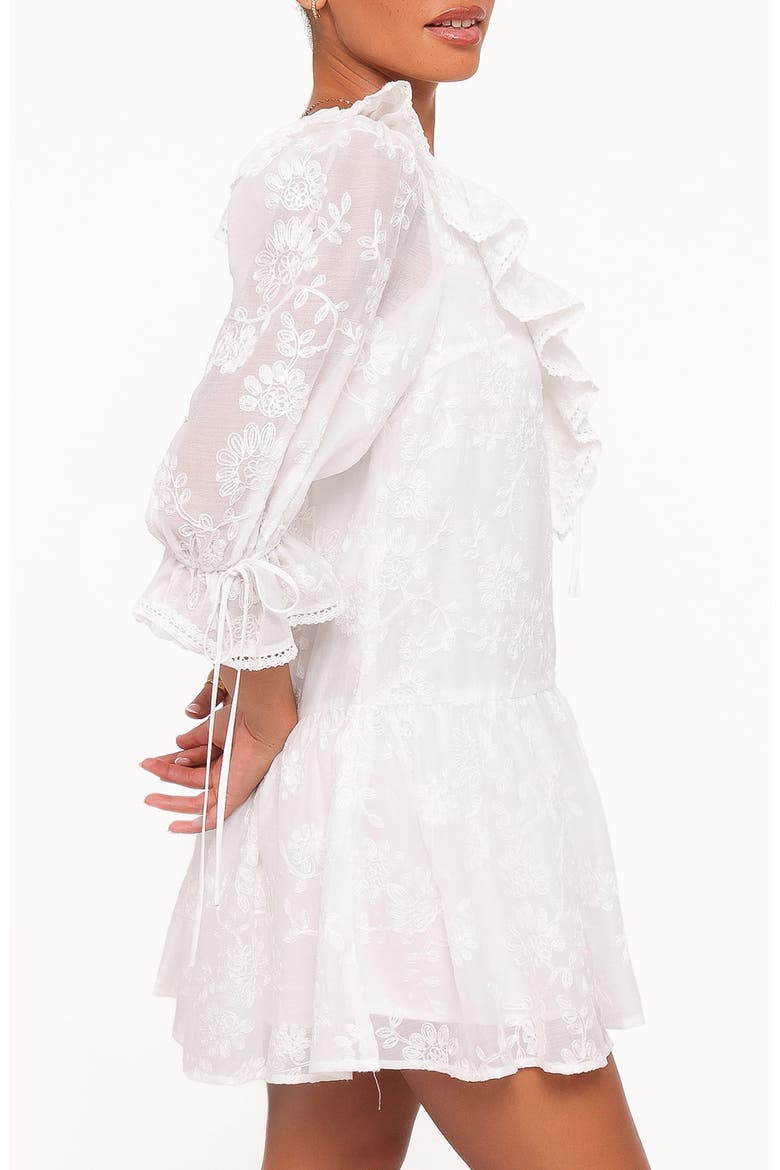 Frenchy Embroidered Floral Minidress, Alternate, color, WHITE