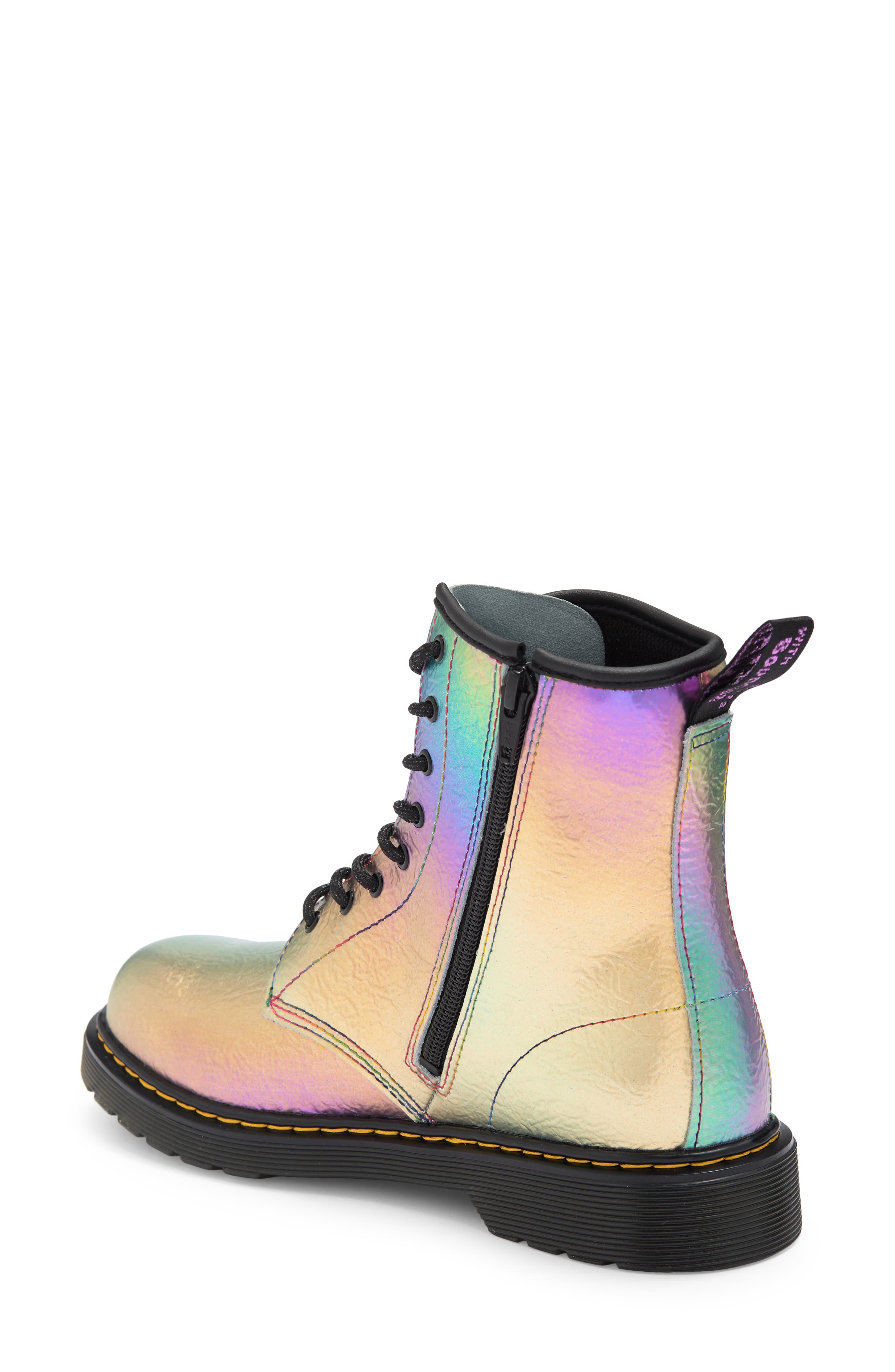 Dr. Martens Kids' 1460 Boot, Alternate, color, Multi Rainbow Crinkle