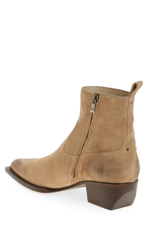 Golden Goose Debbie Pointed Toe Western Boot In Sand