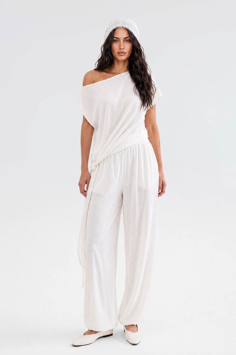 Velora Draped Viscose Balloon Pants, Main, color, Ecru