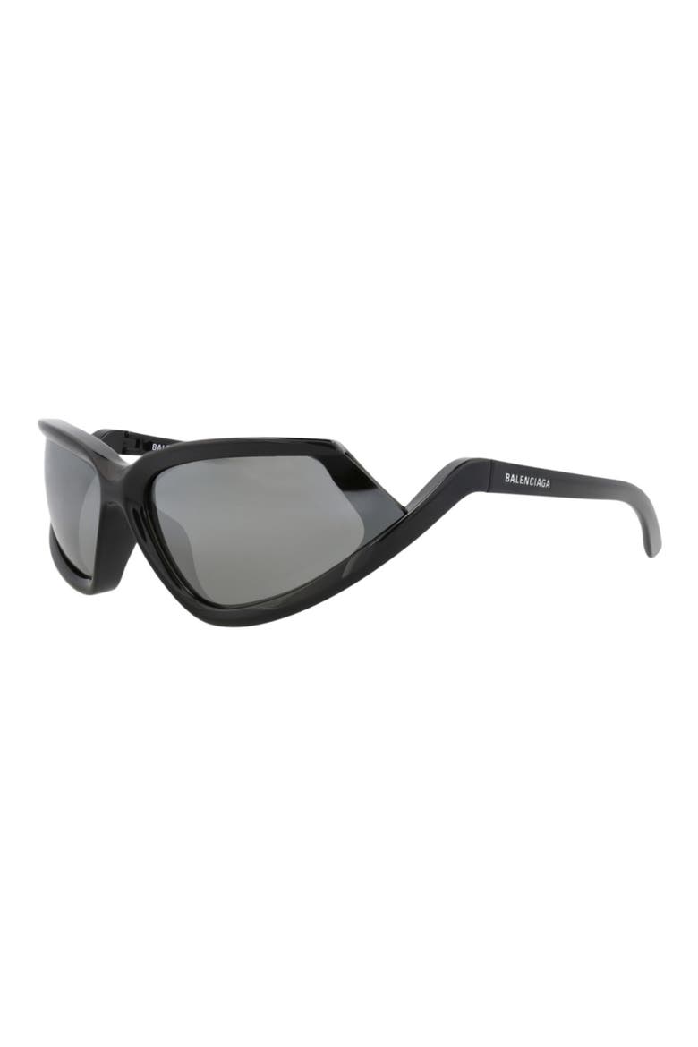 71mm Shield Sunglasses, Alternate, color, BLACK BLACK SILVER