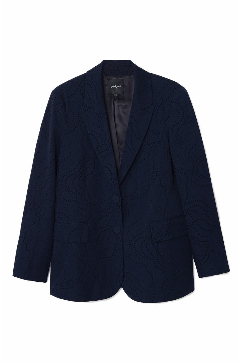 Hamburgo Floral Eyelet Blazer, Alternate, color, BLUE
