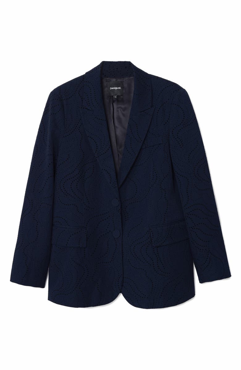 Desigual Hamburgo Floral Eyelet Blazer, Alternate, color, 