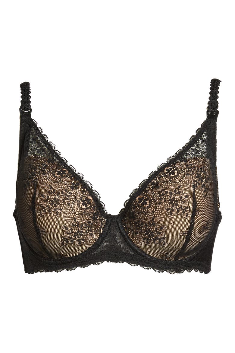 Sexy Mama Underwire Nursing Bra, Alternate, color, BLACK/NATURAL
