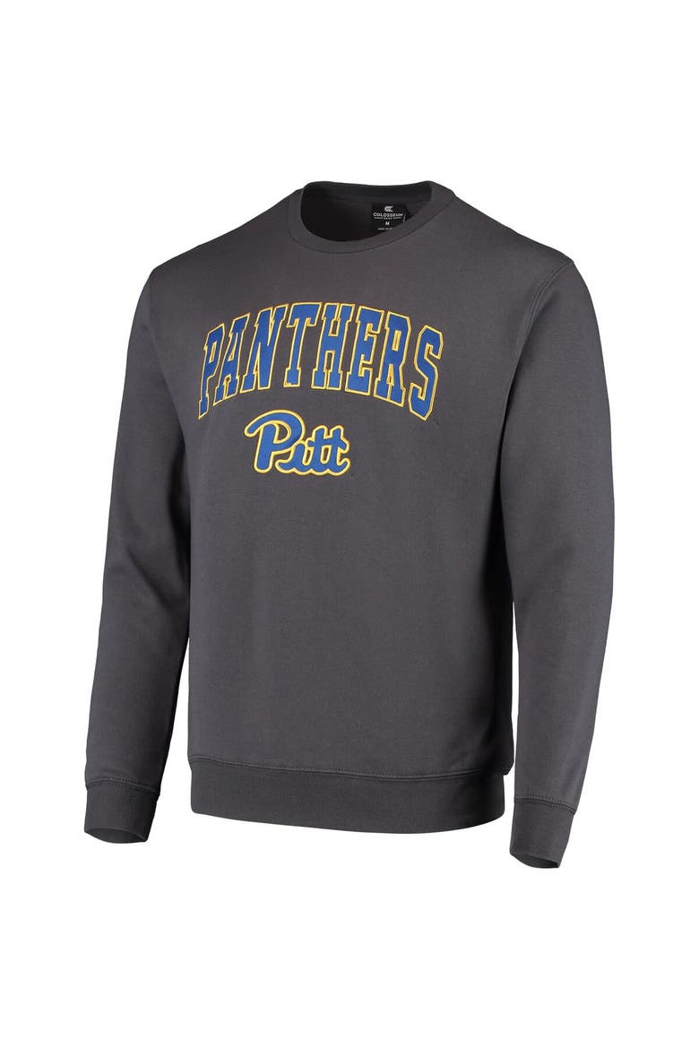Men's Colosseum Charcoal Pitt Panthers Arch & Logo Sweatshirt, Alternate, color, Charcoal